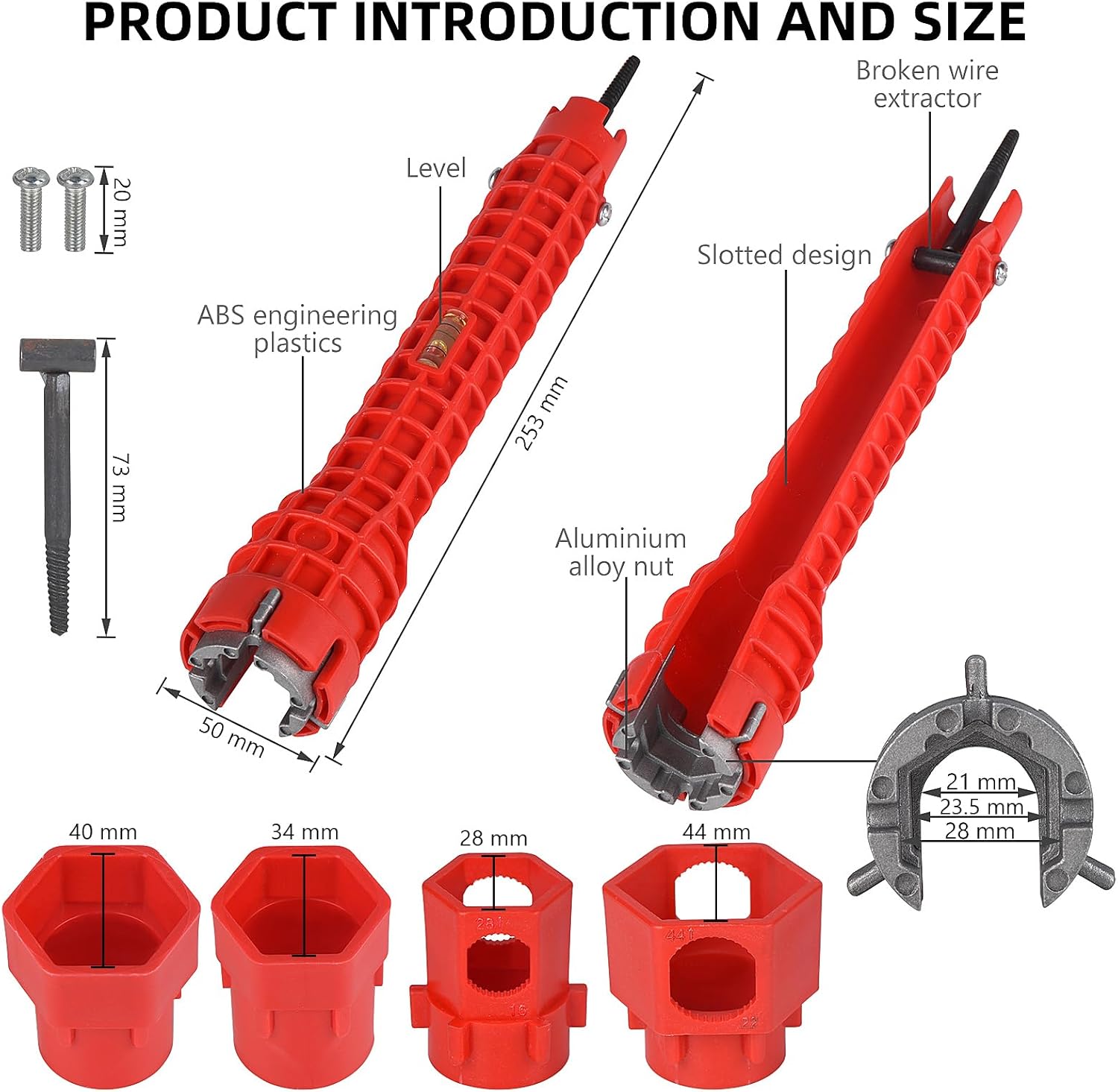 14-in-1 Multi-functional Wrench for Toilet, Sink, Bathroom, Kitchen Plumbing Installation and Repairs