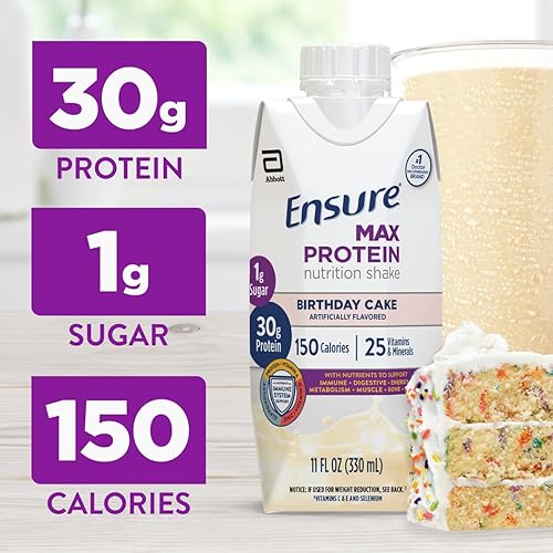 Miniatura 32 de Ensure Max Protein Nutrition Batido, con 0.03 onzas de proteína, 0.03 onzas de azúcar, batido alto en proteínas, pastel de queso de cereza, 11 onzas