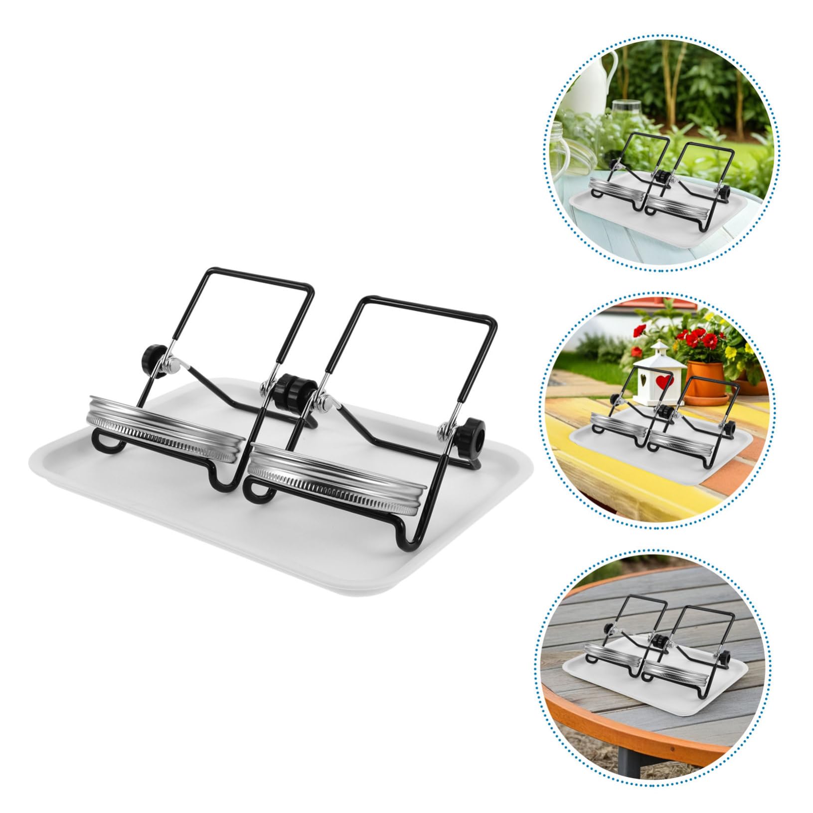 Kit de Germinación para Tarro de Boca Ancha en Acero Inoxidable, 2 Juegos | Malla de Acero Inoxidable, Bandeja y Soporte Incluidos, para Cocina y Balcón, Accesorios para Brotes de Brócoli