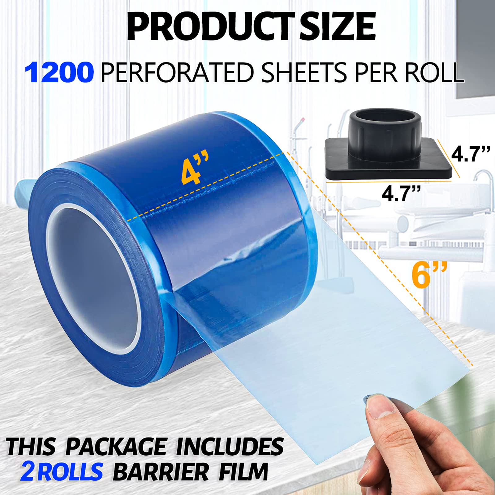 Keedolla Paquete de 2 películas de barrera azul de 4 x 6 pulgadas, 1 caja de 1200 hojas