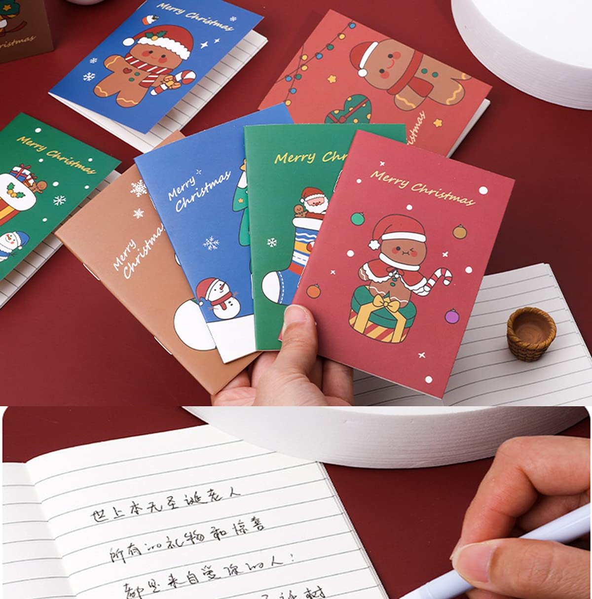 24 stuks mini notitieblok, Kerst klein notitieblok, Draagbaar