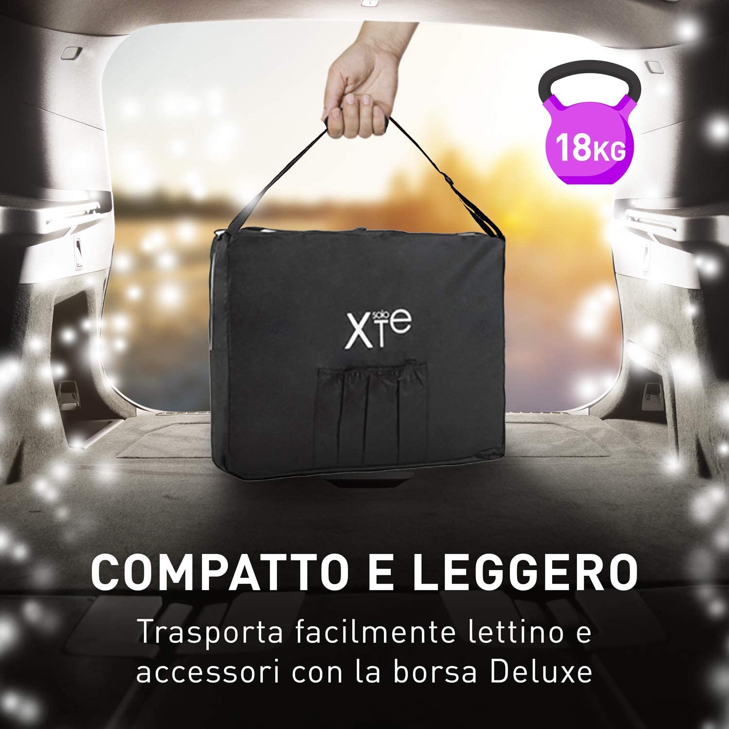 Lettino da Massaggio Portatile in Pelle ECO di Alta Qualità, XXL 3 Zone, Telaio in Alluminio, Pieghevole, Cavi in Acciaio Inox, Poggiatesta, Braccioli, Rete, Borsa Trasporto e Timer (BIANCO)