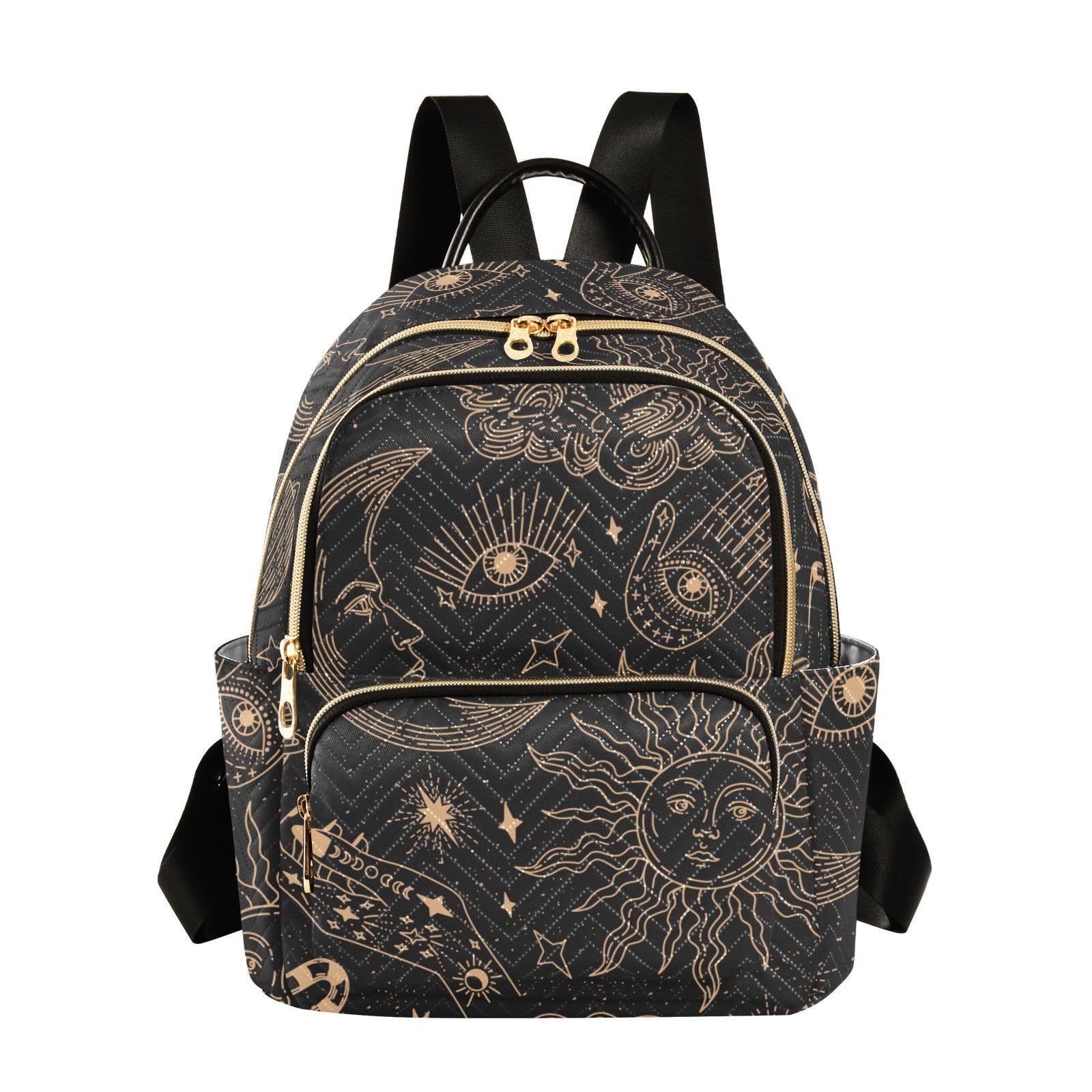 ALAZA Sun Moon Stars Witchy Small Backpack Purse for Women Travel Bag Fashion Daypack Back Pack Shoulder Bag
