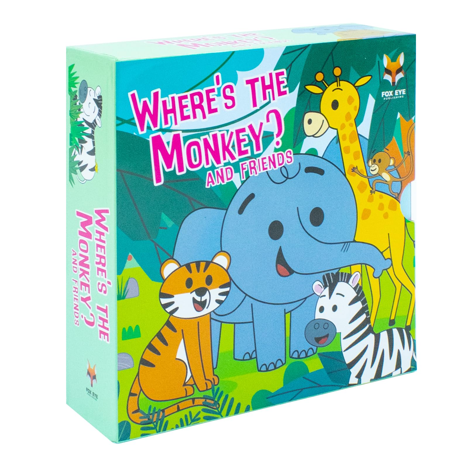 Where's The Monkey and Friends 4 Board Books Collection Set Age 0-5(Where's The Elephant, Monkey, Tiger, Zebra)