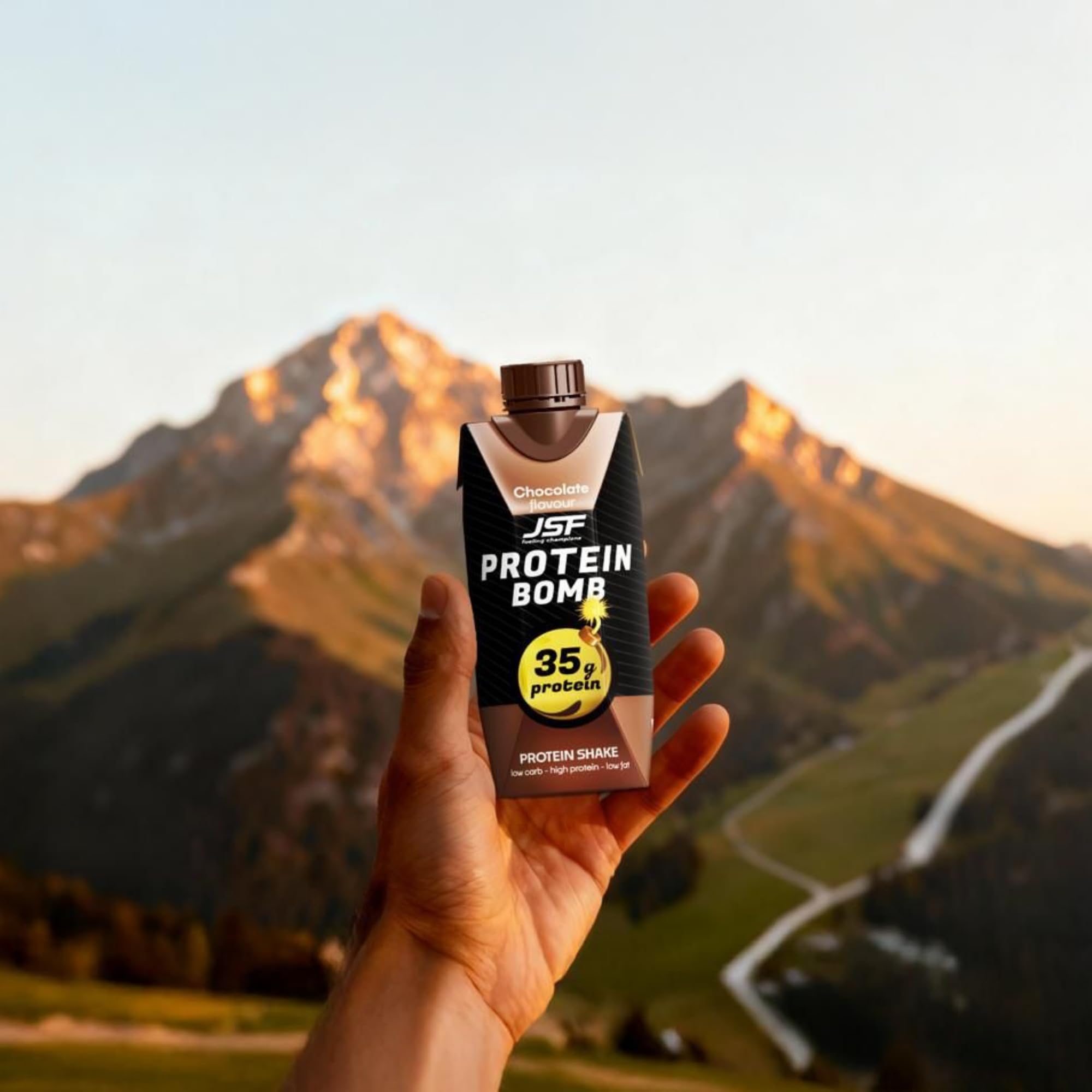 JSF fueling champions 18x Protein Shake 350 ml zestaw – bez dodatku cukru, 35 g białka, napój białkowy – czekoladowy – bezglutenowy – posiłek do picia, zamiennik posiłku
