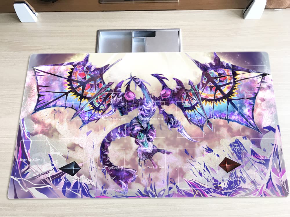 Mlikemat XYZ ZD014-351-A Dragon CCG TCG Trading Card Game Mat with Zones and Pouch Included, 600L x 8890W mm - Image 2