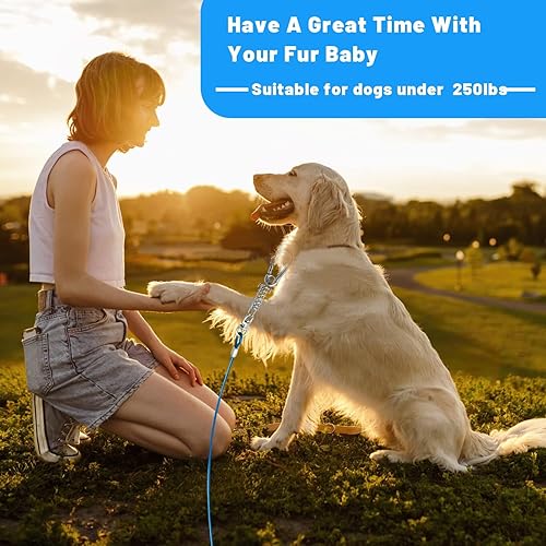 Miniatura 9 de Cable de amarre para perros  1015202530 pies resistente para perros grandes de hasta 250 libras  rosa rosado, azul, morado, plata, rojo, verde,