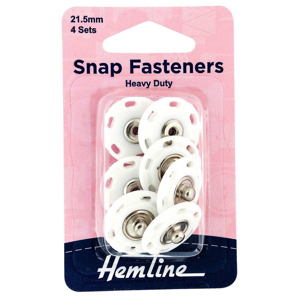 Minerva Large Sew On Snap Fasteners White Plastic Hemline H424.xxl.wh