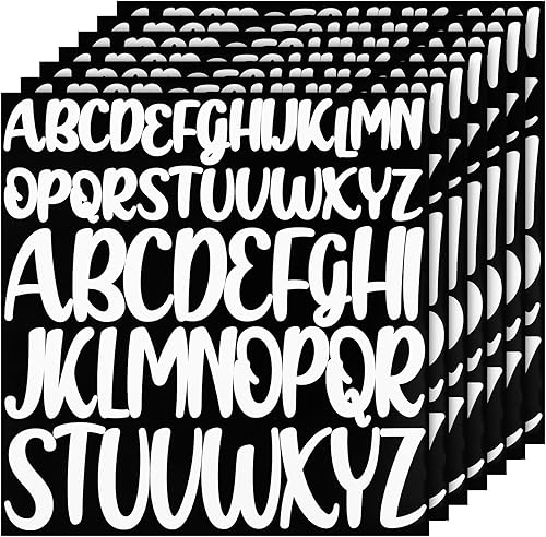 416 piezas de 8 hojas de calcomanías de letras, 1 pulgada y 2 pulgadas, calcomanías autoadhesivas del alfabeto, calcomanías de vinilo impermeables