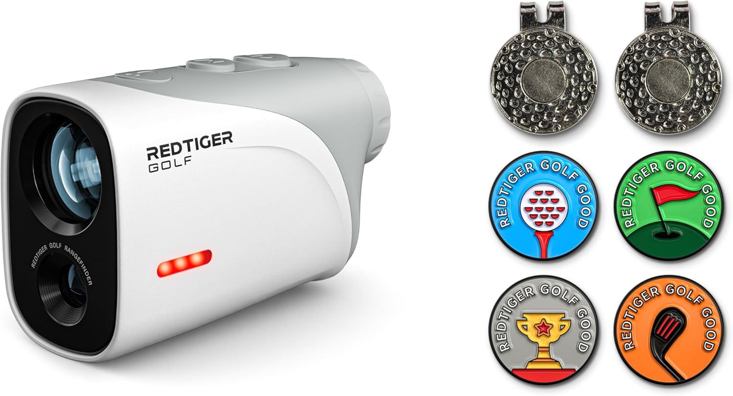 REDTIGER Mini Golf Range Finder with Extra Magnetic Golf Ball Marker Set