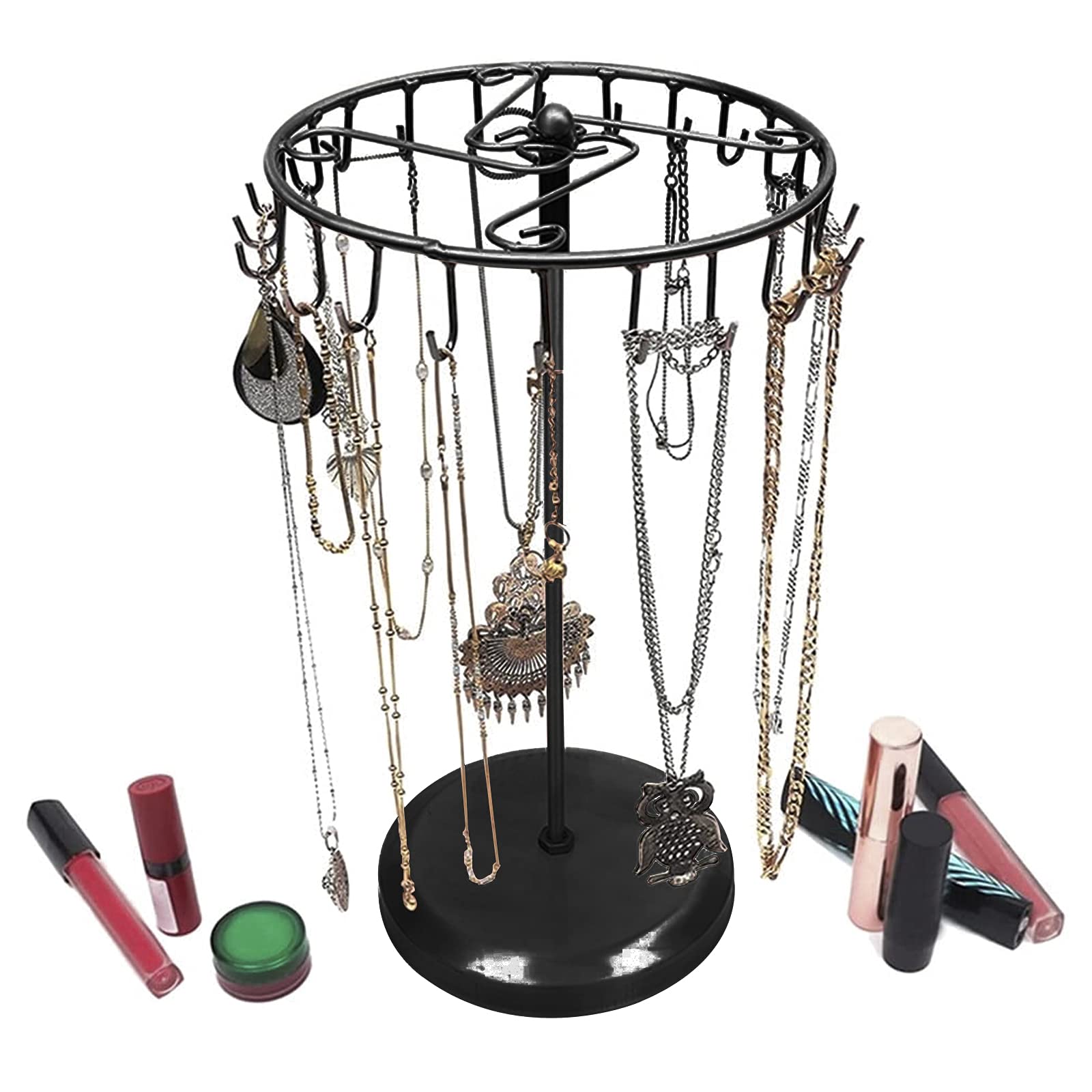 Amazon｜ジュエリースタンド 回転式 アクセサリースタンド ネックレス