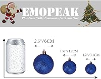Vista 3 de Emopeak - Juego de 24 esferas navideñas, ornamentos irrompibles, 4 estilos, decoración colgante para árbol de Navidad, boda o fiesta