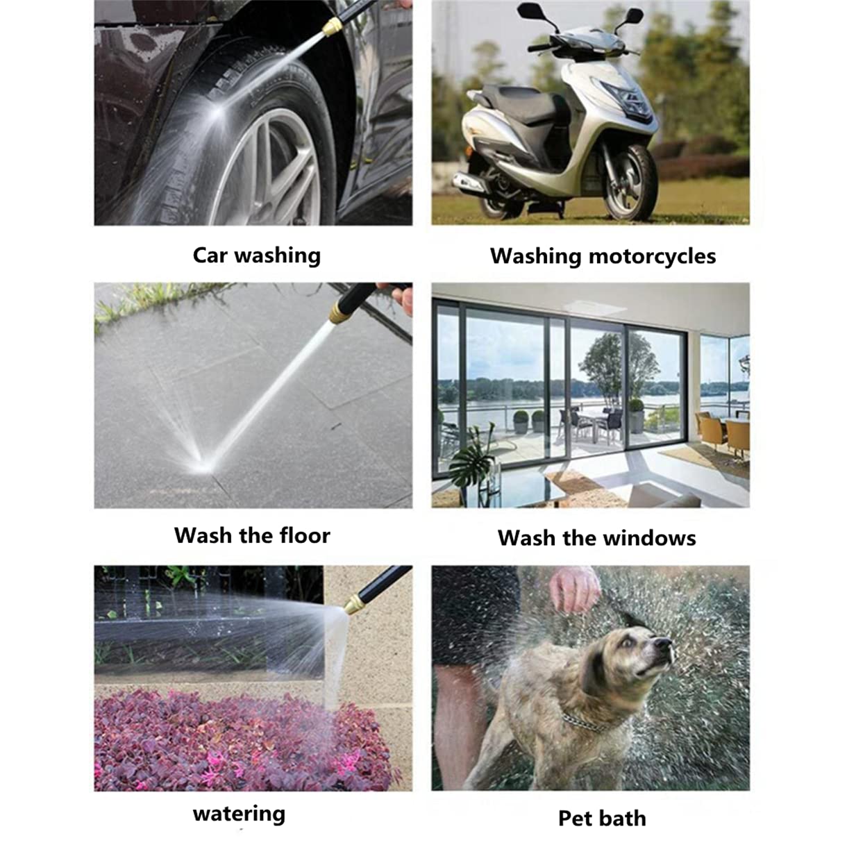 MILEVO Tête d'arrosage de Jardin, Pistolet à Eau Haute Pression Portable for Nettoyer la Machine de Lavage de Voiture, buse d'arrosage de Jardin, buse d'arrosage en Mousse, Mode Multi-Jets