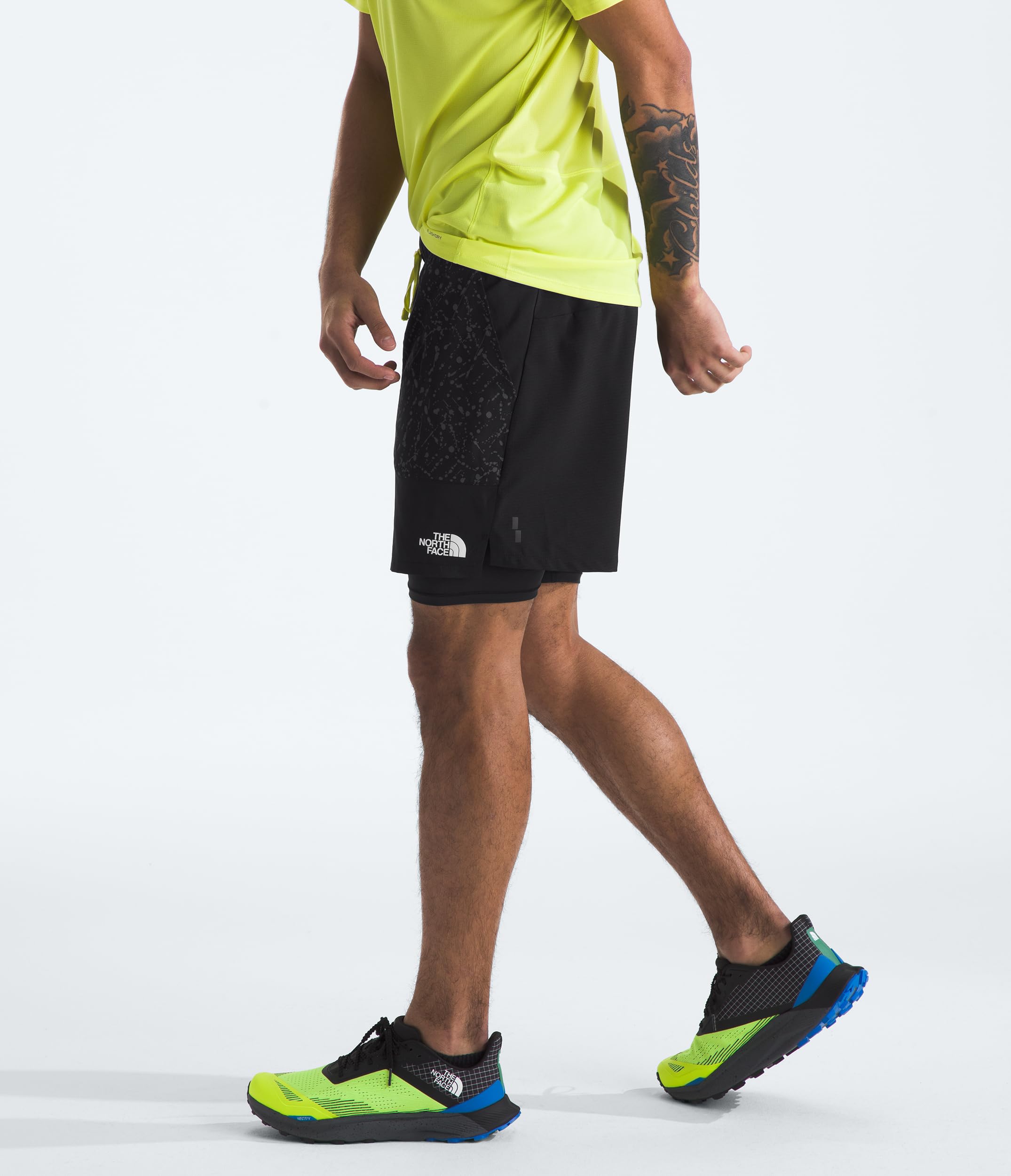 The North Face Hombres Sunriser 2In1 6In Short Laufbekleidung Pantalones Cortos TNF Black/Trail Reflective - Negro