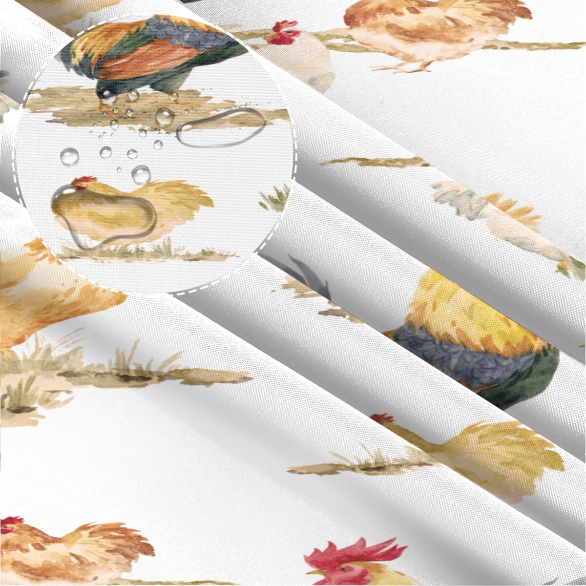 ABAKUHAUS Gallina e Pulcini Tenda, Pollo Foto di Famiglia, Due Pannelli Set per la Casa Nuova, 280 x 225 cm, Multicolore