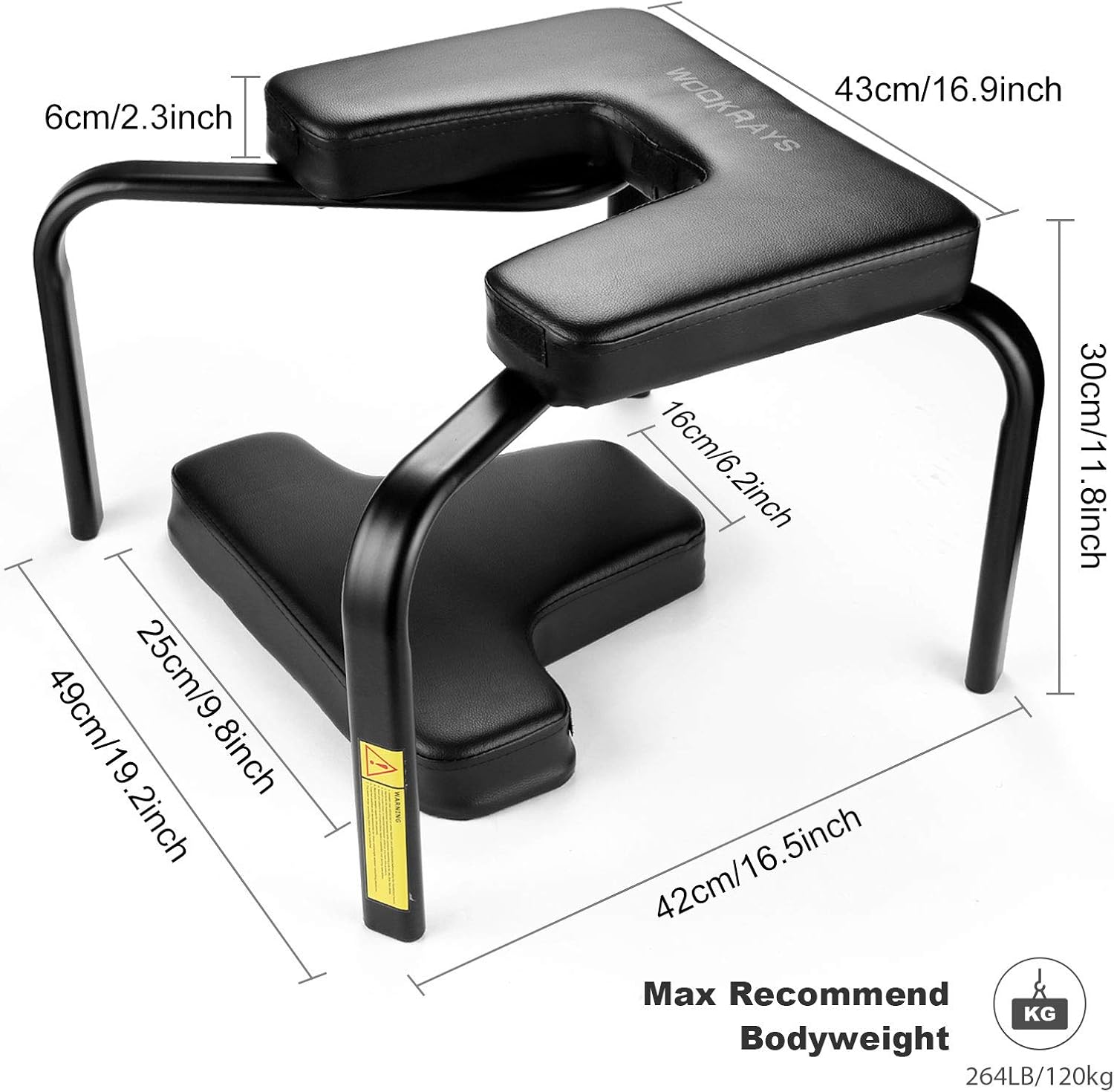 CROFULL Yoga Chair Headstand Bench Trainer Inversion Stool for Workout, Fitness and Gym, Handstands, Support Poses, Back Pain Relief and Stretching (Black) : Sports & Outdoors