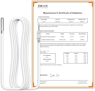 Elitech Temperature Probe for RCW-360Pro, -40°F to 176°F, 16.4ft Cable Auto-Detection Digital Sensor with Individual Calibration Certificate for Medical Pharma Cold Chain Validation, TD3X-TE-R-5M