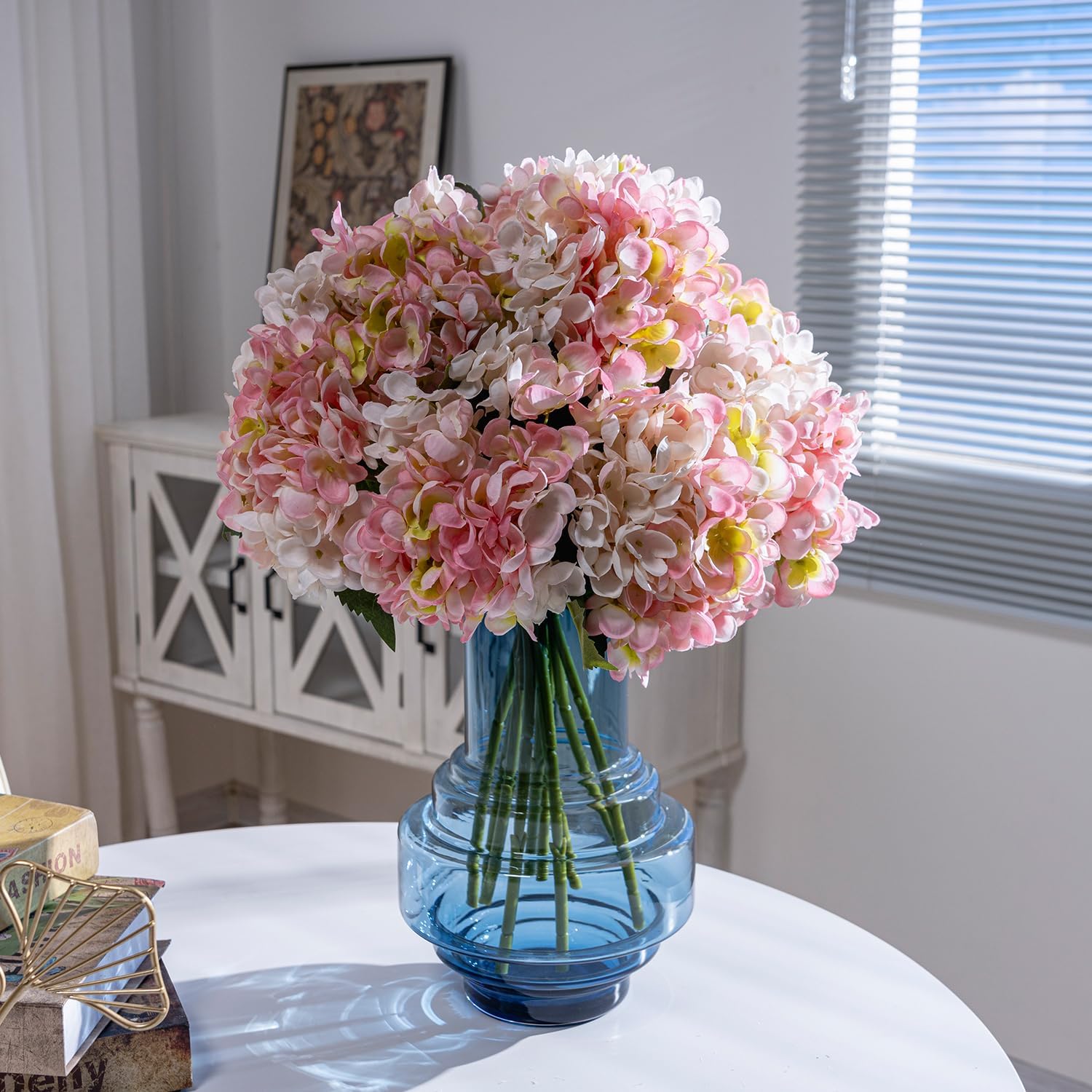 10PCS Faux Hydrangea Flower Hydrangea Artificial Flowers Hydrangea Bouquet Faux Flower Table Centerpieces for Home Wedding Bridal Bouquet Office Party DIY Floral Decor - Image 6