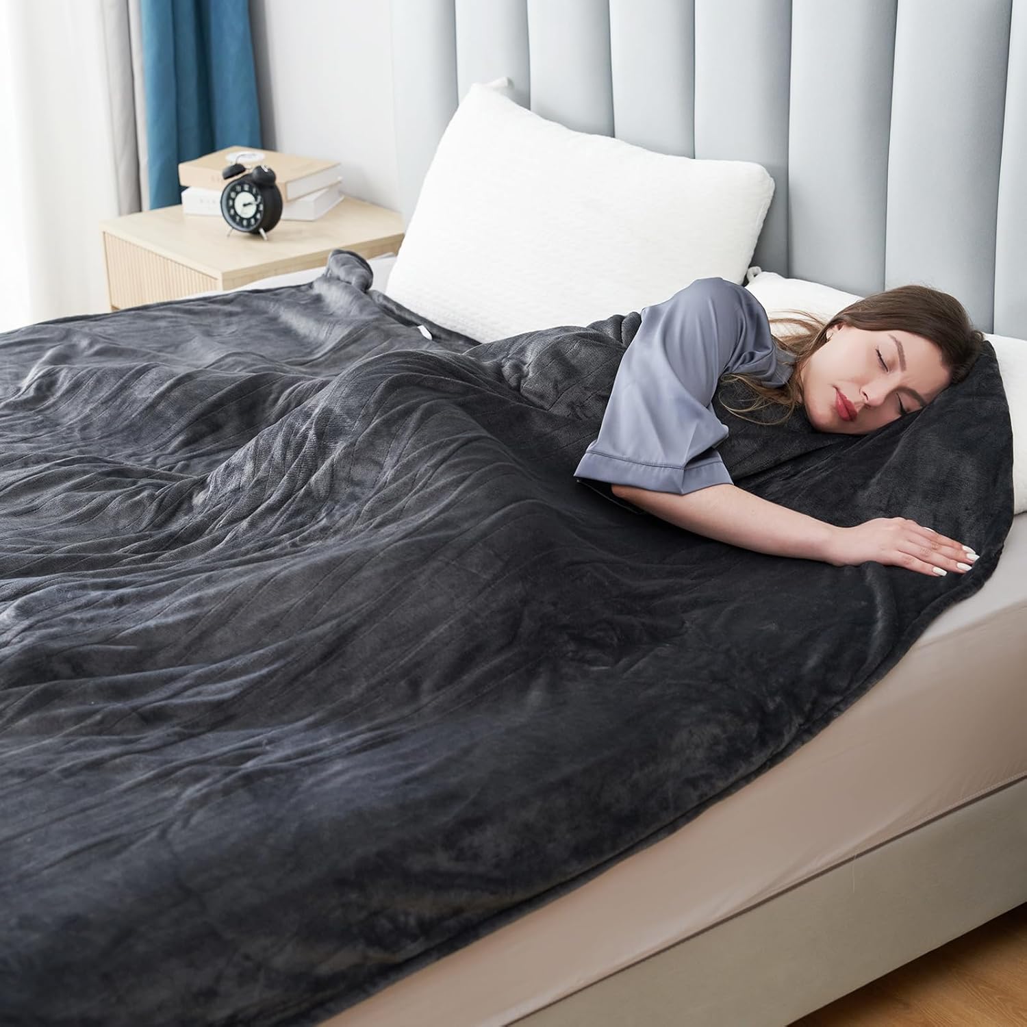 Electric Heated Blanket Twin Size 62"x84", Fast Heating Throw, Soft Plush Microplush for Bed & Couch, 1-10Hs Auto Off & 6 Heating Levels, Machine Washable, Gifts for Grandma & Family-Dark Gray - Image 7