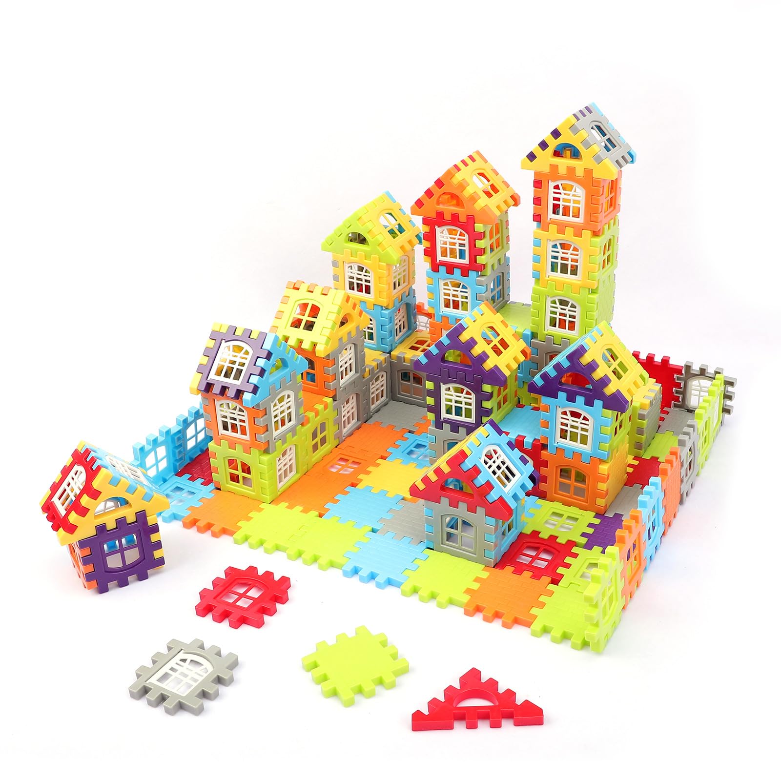 Stem Building Blocks Toys for Kids Ages 4-8,210 Pcs Kids Interlocking Building Blocks for Children Toddlers,Deluxe Learning Educational Construction Block Sets,Christmas Toys