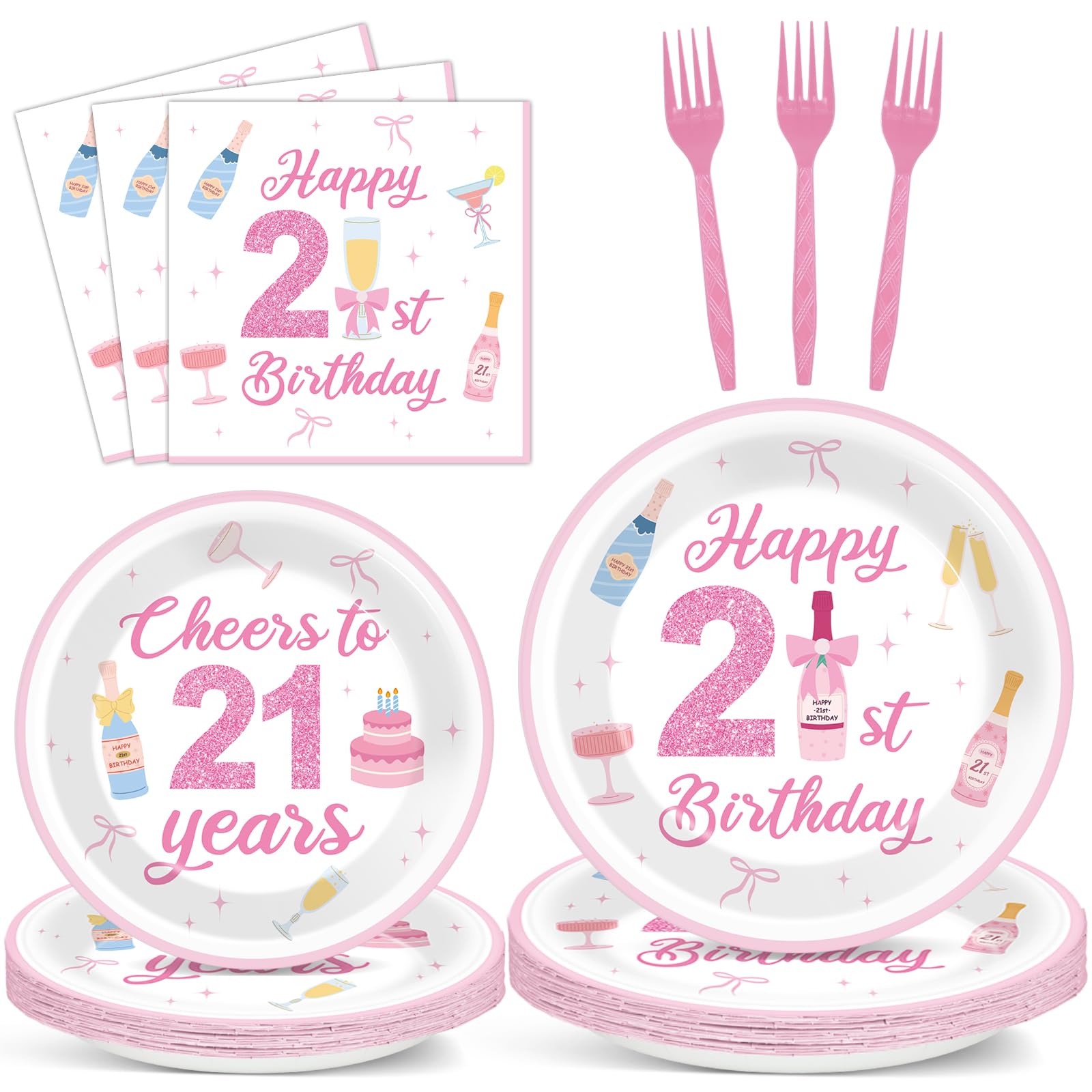 Yiaoyinnz Pink Champagne Tableware Set