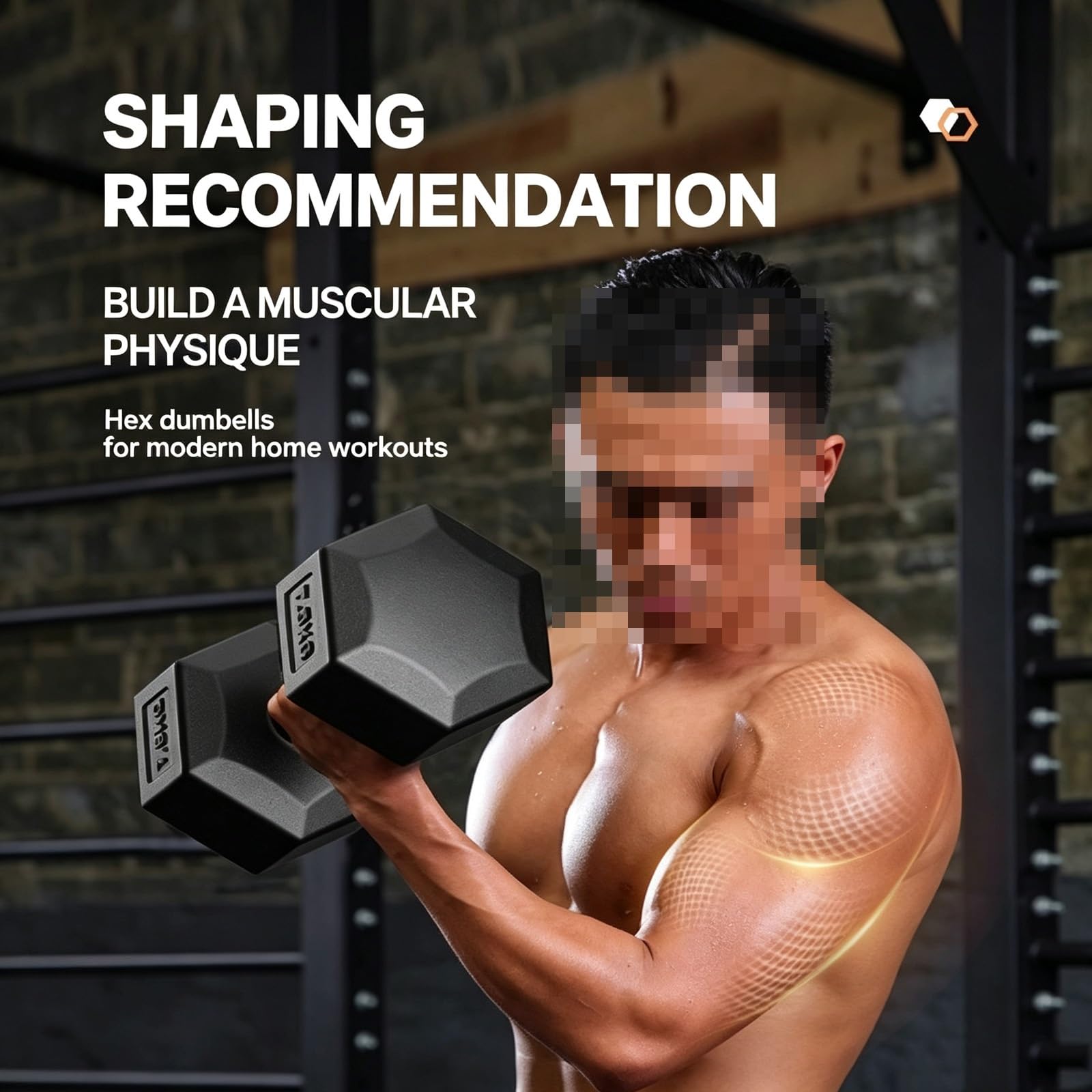Set di Manubri Palestra Domestica, Manubri Esagonali Rivestiti in Gomma