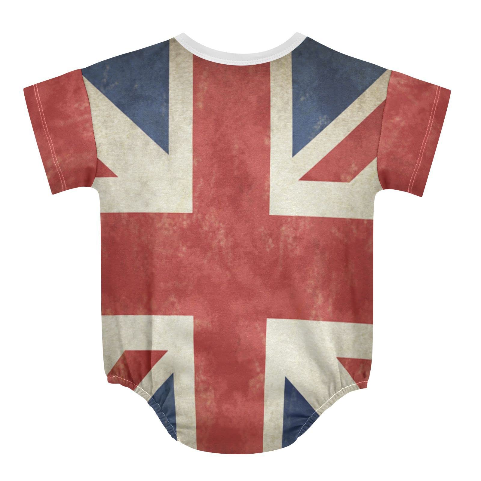Wusikd British Flag Baby Bubble Romper Newborn Boy Girl Short Sleeve Bodysuit Summer Clothes Outfits 6M