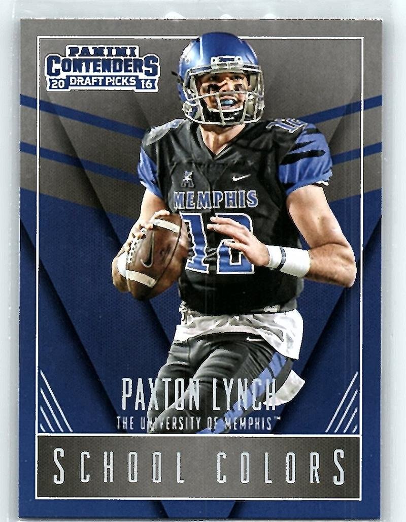 2016 Contenders Draft Picks Football School Colors #18 Paxton Lynch Memphis Tigers Official NCAA Rookie Card made by Panini : Collectibles & Fine Art