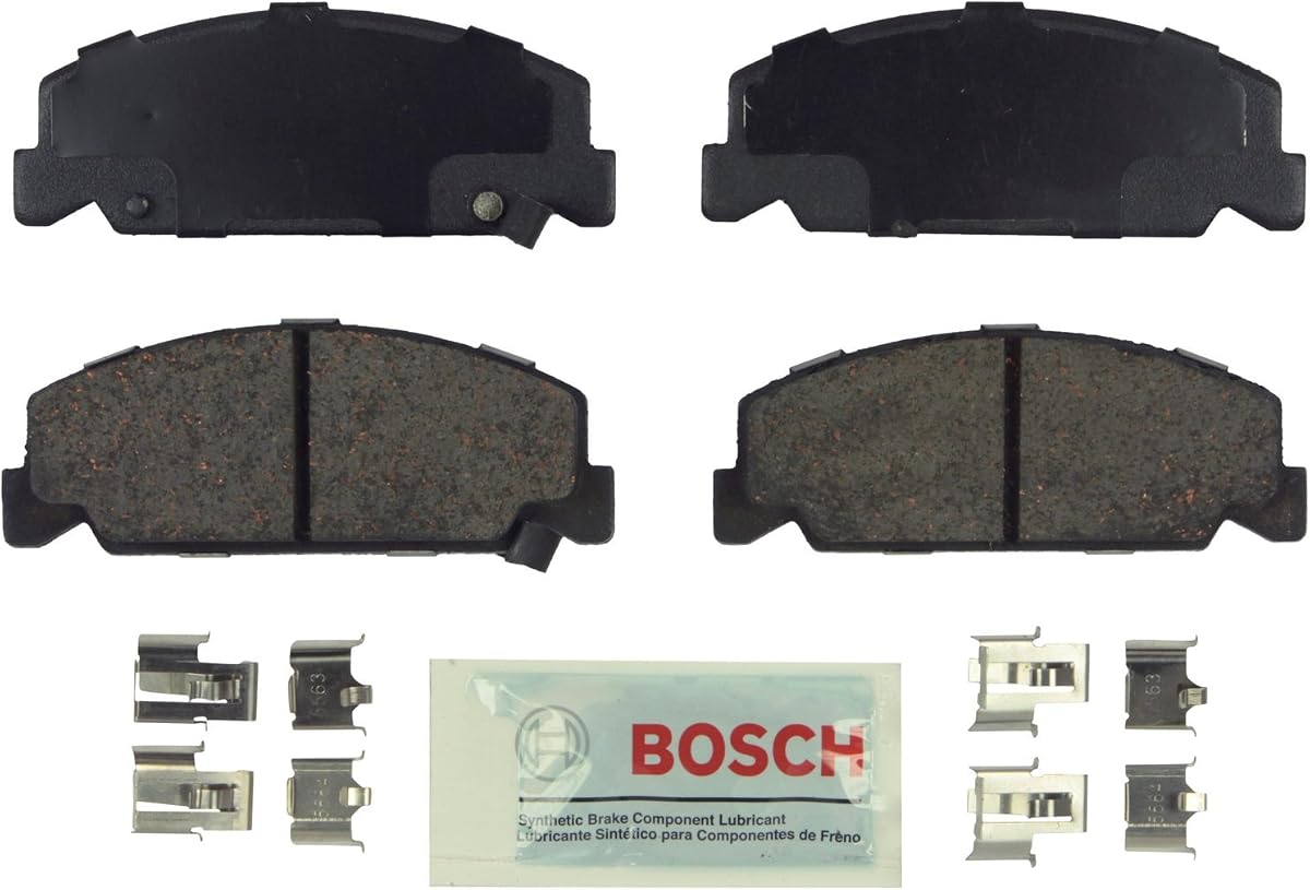 BOSCH BE273H Blue Ceramic Disc Brake Pad Set with Hardware - Front | Compatible with Select Honda Accord, Civic, Civic del Sol, CRX