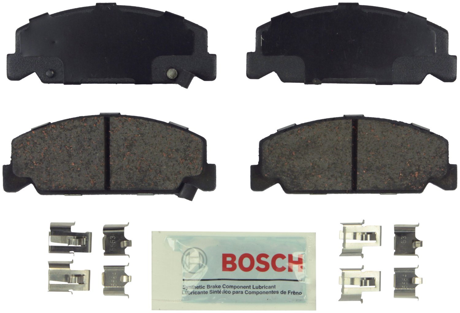 Bosch BE1324H Blue Disc Brake Pad Set with Hardware - FRONT — view 27