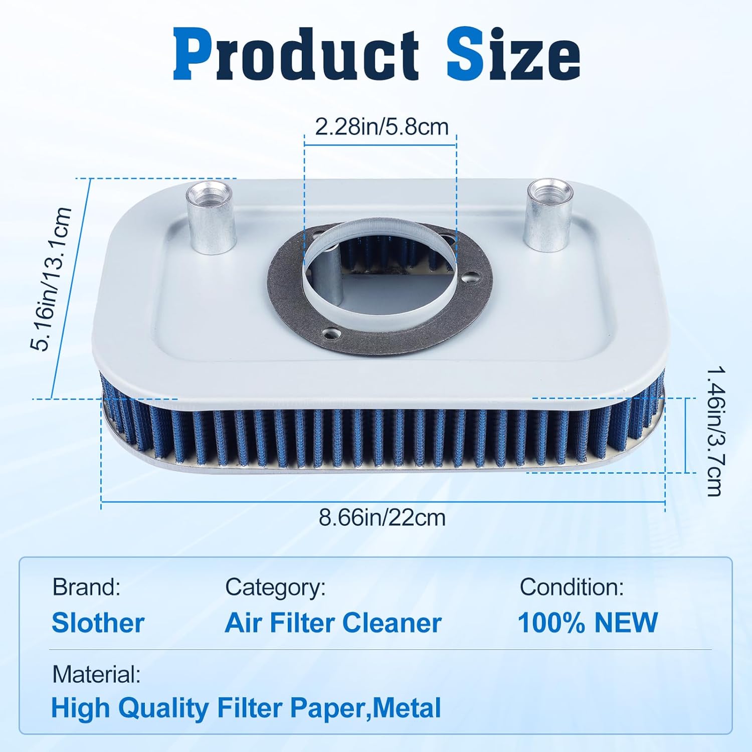 HD 29331-04 Air Filter Fit for 2004-2013 Harley Davidson Sportster XL883 XL883R XL883C XL883L XL883N XL1200L XL1200N XL1200C XL1200X XL1200R XL50 HD-8834