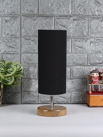 Devansh Wood Table lamp with Black Cotton Shade (41)