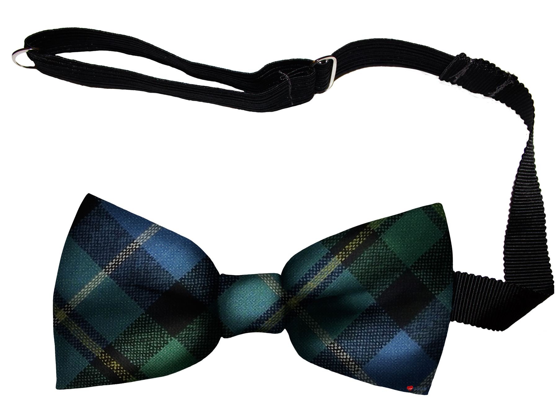 I LUV LTD Mens Bow Tie Soft Wool Woven And Made in Scotland in MacNeil of Barra Ancient Tartan Adjustable Strap for Easy Fastening