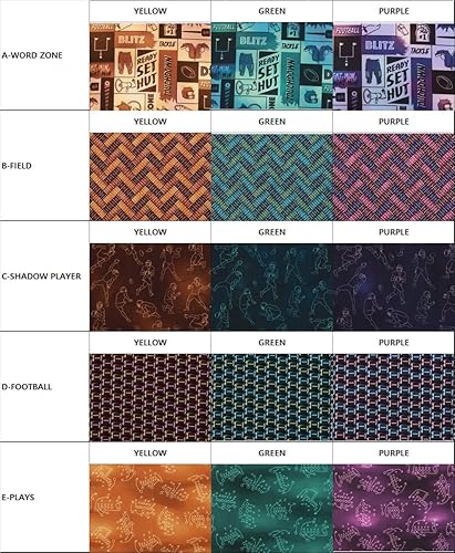 Miniatura 7 de COTTONVILL EMANON Football Kickoff 20COUNT - Tela de acolchado con estampado de algodón (1yd 3 piezas, C-Shadow Player)