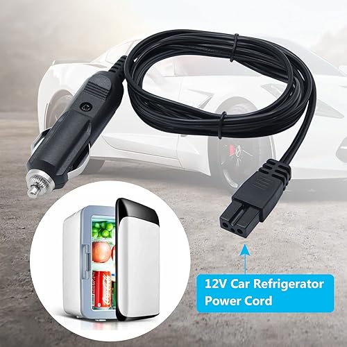 Miniatura 6 de Cable de alimentación de enchufe de 12 V, cable de extensión de alimentación de repuesto para mini refrigerador, enfriador de automóvil de 2 pines