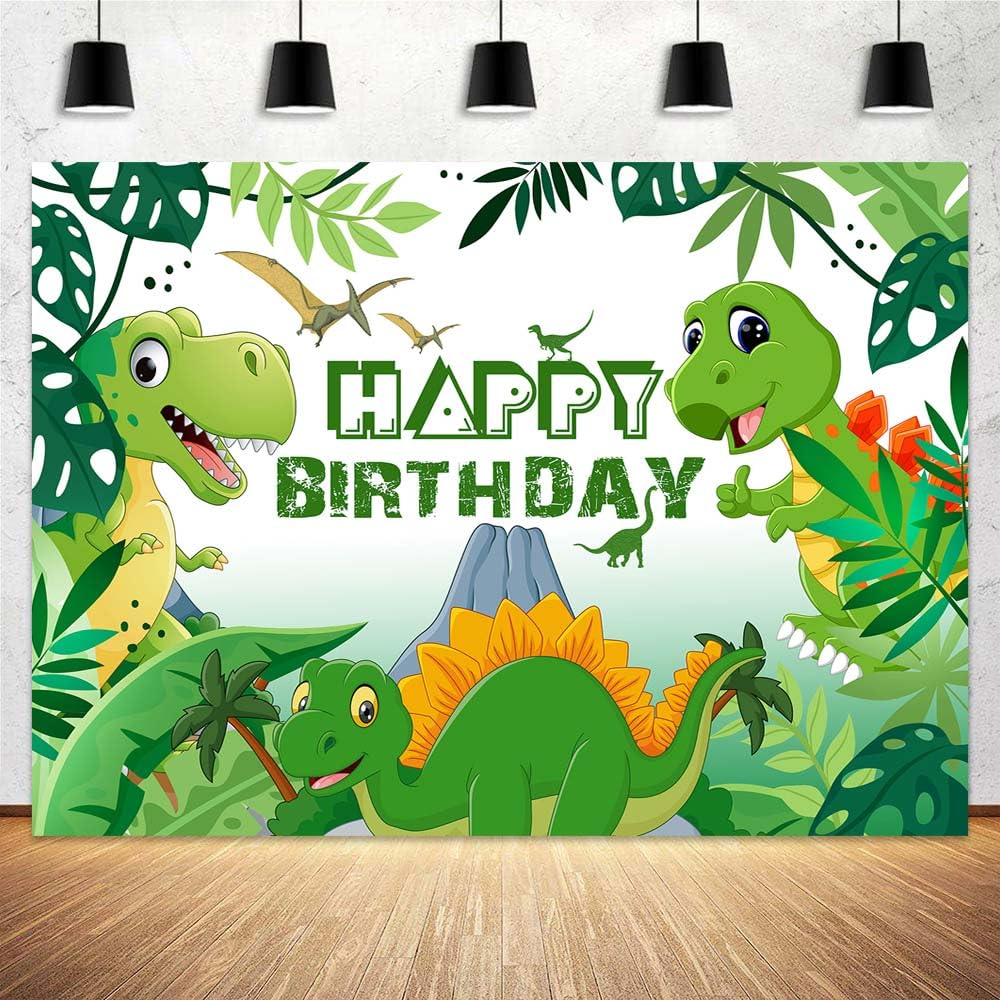 Telón De Fondo De Dinosaurios Acuarela Para Fiestas Infantiles - Tamaño 2.4x1.8 M, Ideal Para Cumpleaños, Fotomatón Y Decoración