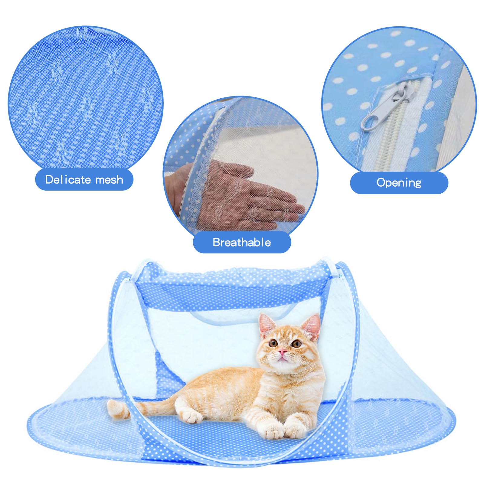 Tenda per animali domestici all'aperto con finestra a rete, pieghevole, per gatti e piccoli animali, 108 x 60 x 40 cm