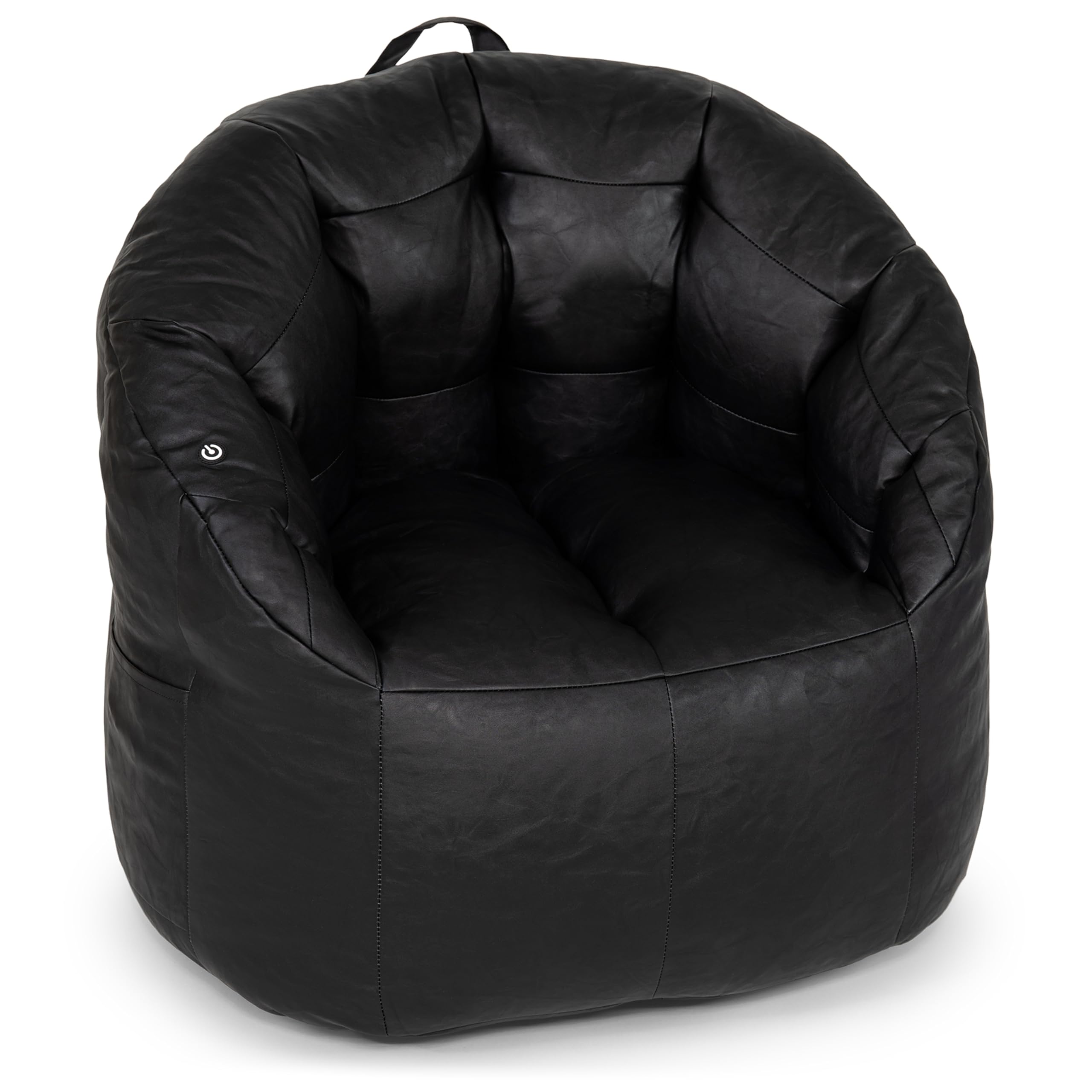 Big Joe Milano Beanbag Chair with Vibe Black Montana Leather