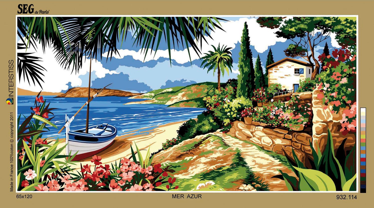 Canevas Tapisserie Imprimé Mer Azur pour décorer votre salon au style marin