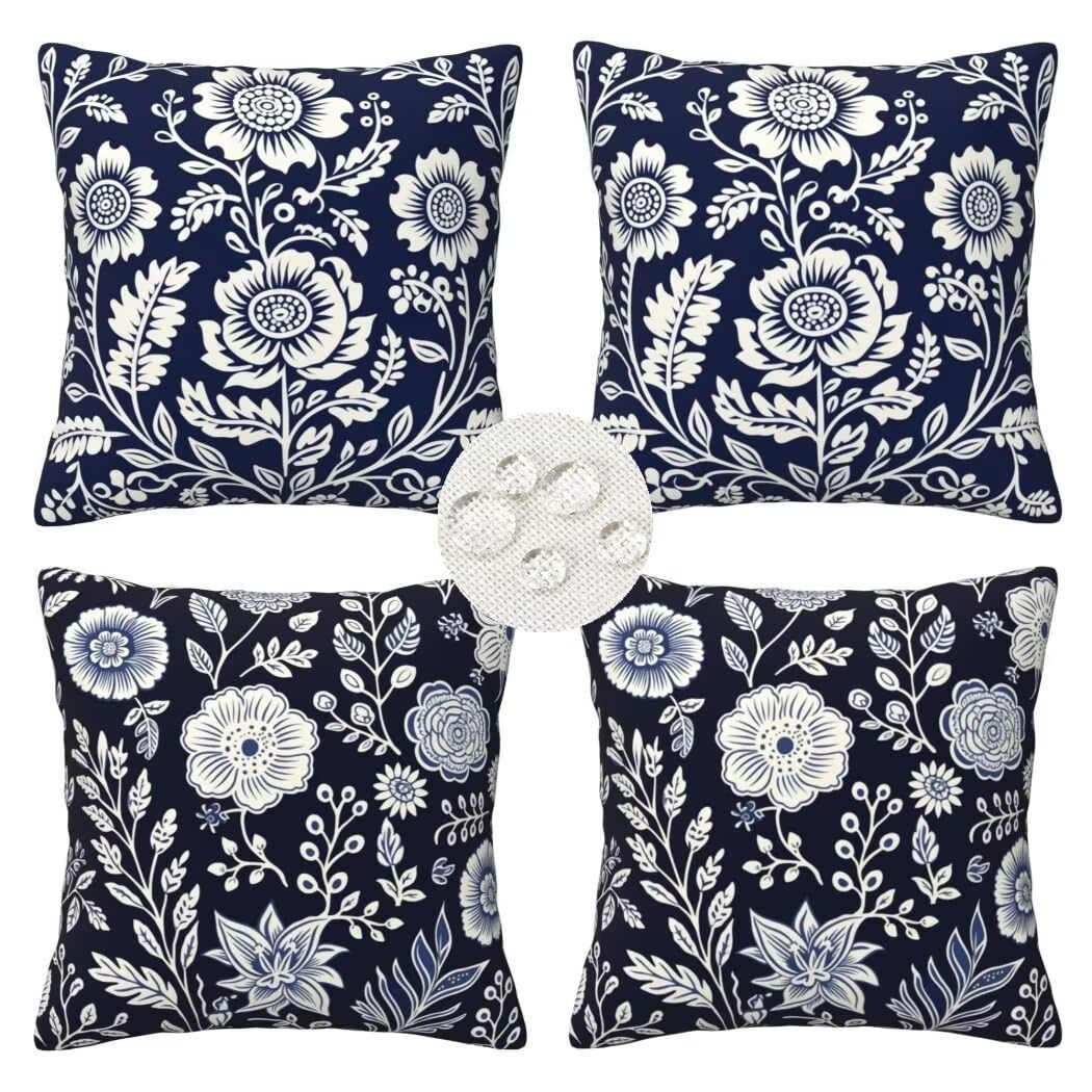 Housses de coussins fleur blanche imperméables contre la pluie de jardin