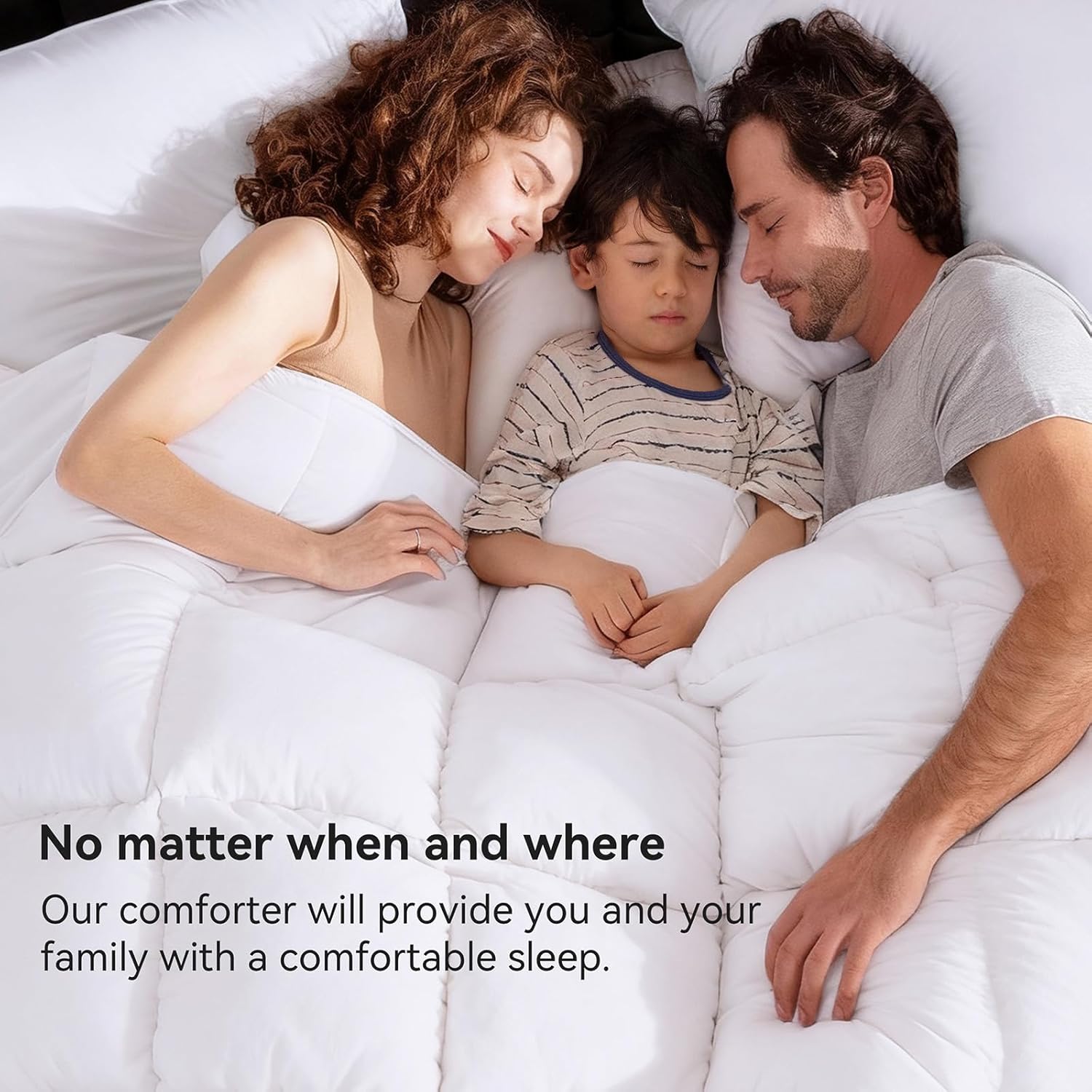 Goose Feather Down Fiber Comforter Cal King Size, Ultra Soft Medium Warm Duvet Insert, All Season Luxury Hotel Bedding Comforters with Corner Tabs(White,108x94) - Image 6