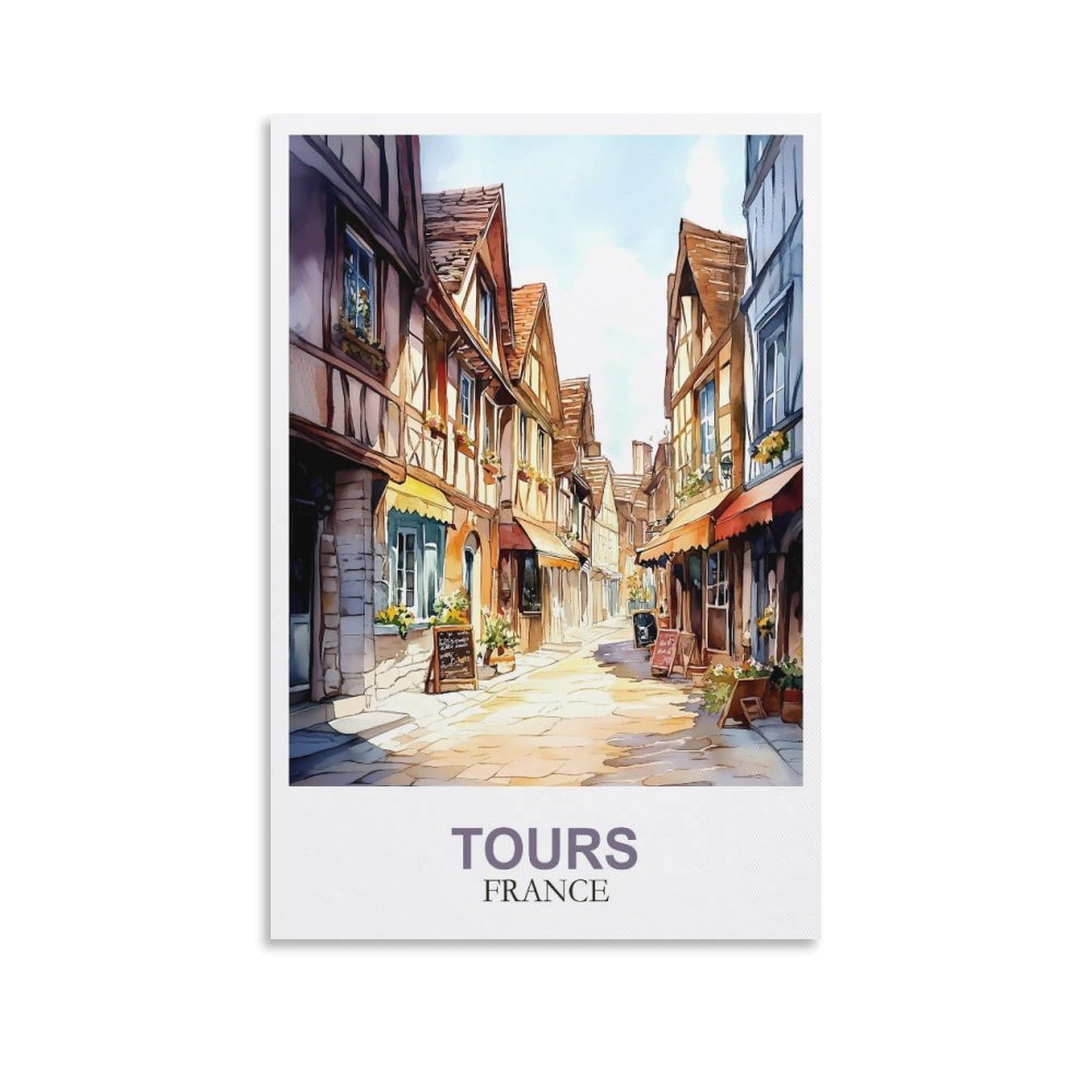 Ymqwjylw Unframe-Style Tours France Vintage Travel Posters 08X12inch(20X30cm) Canvas Printing Home Decor Wall Art Prints