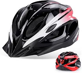 LUMDEER Capacete de bicicleta adulto para ciclismo e deslocamento, capacete de bicicleta com luz LED traseira, óculos magnéticos e viseira de sol removível, capacetes de bicicleta de montanha e