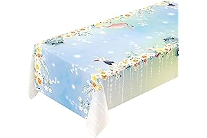 Cheerland Rectangle Floral Tablecloth Alice in Wonderland Birthday Tablecloths Spring Easter Party Wedding Decoration