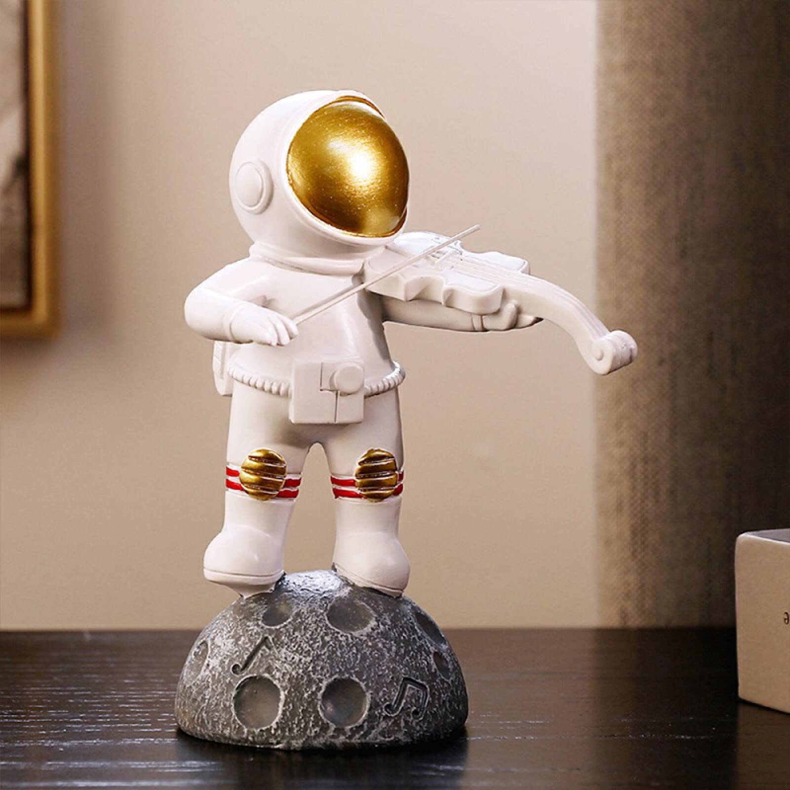 Escultura Moderna Decoración De Figuras De Resina De Astronauta De Música Decoración De Figuras Modernas
