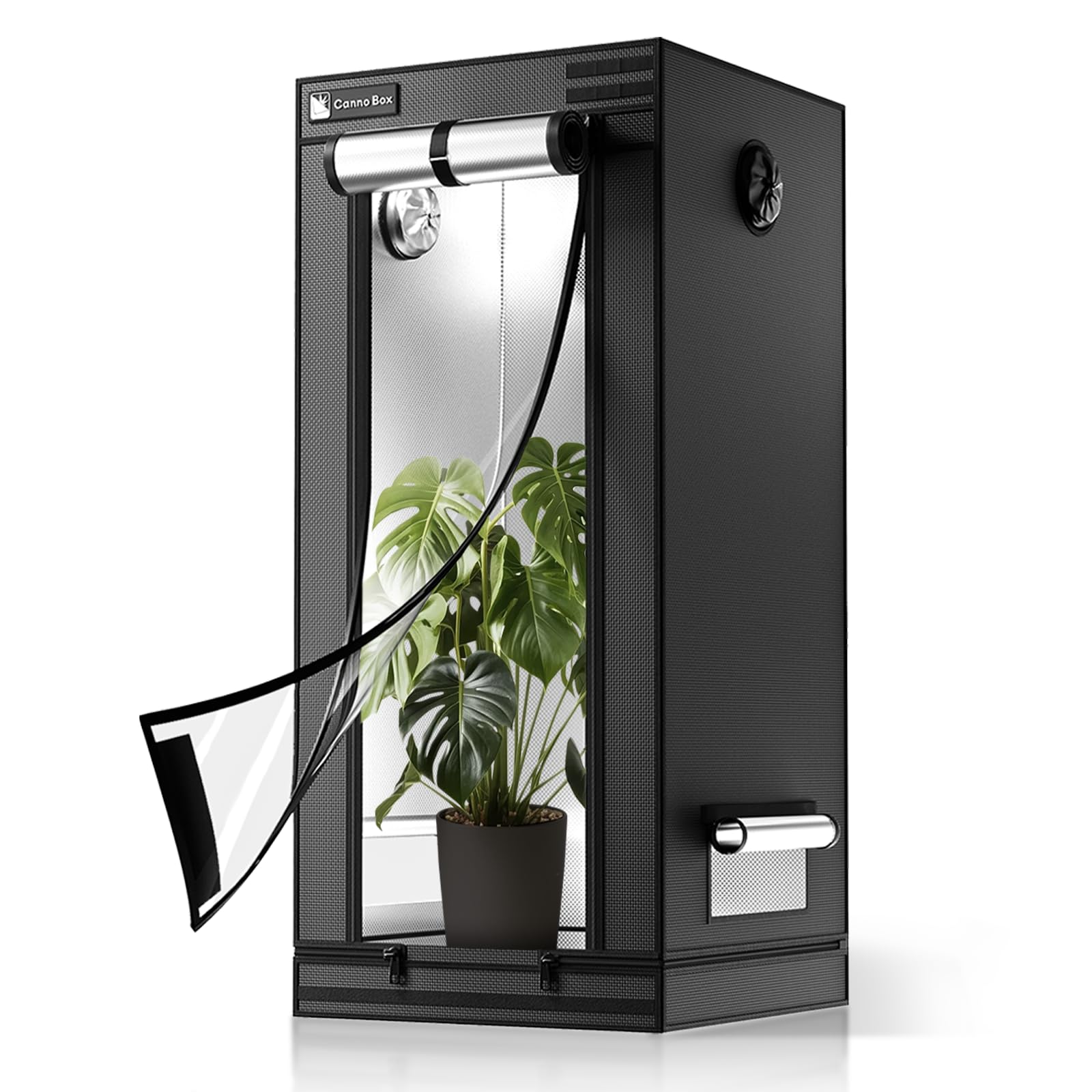 Tienda de campaña para cultivo profesional, 80 x 80 x 180 cm, capa transparente para cultivo en interiores con tejido reflectante Mylar 1680D Oxford, para cultivo hidropónico, para cultivo de