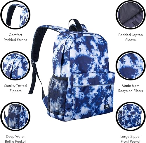 Miniatura 2 de Fenrici - Mochila para niñas, niños y adolescentes, mochila reciclada para laptop, de 16 x 13.5 pulgadas, Computadora portátil, L, Dinosaurio azul