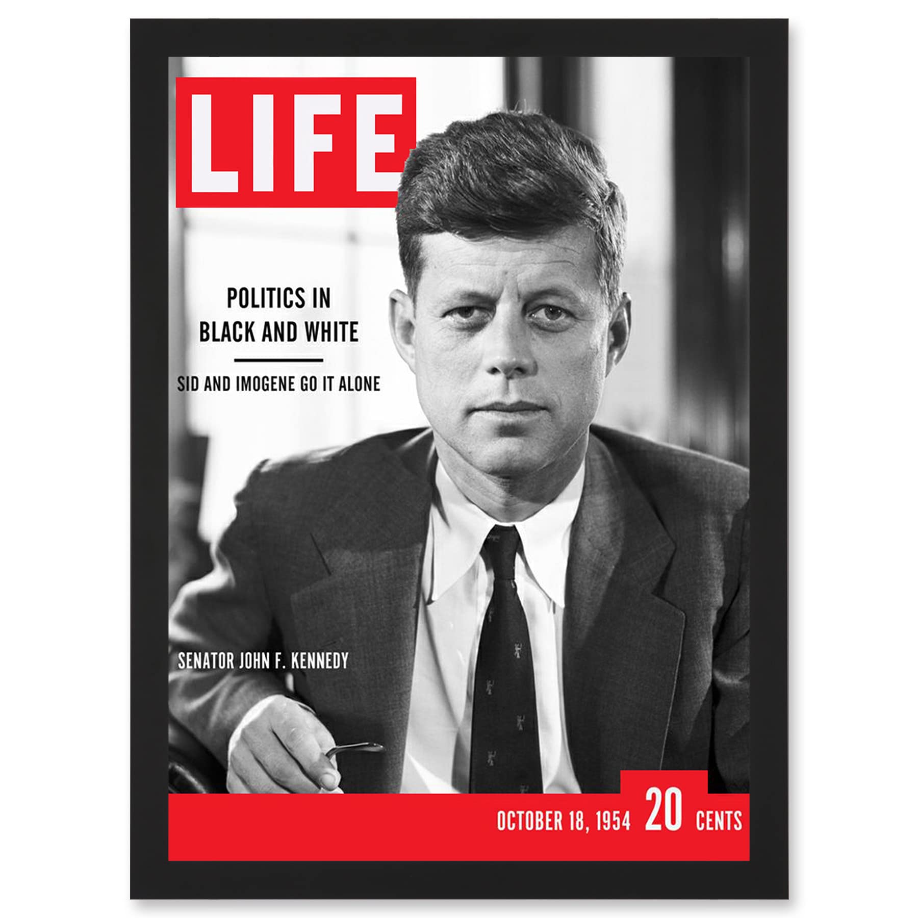 Artery8 JFK John Kennedy President USA Life Magazine Cover A4 Artwork Framed Wall Art Print