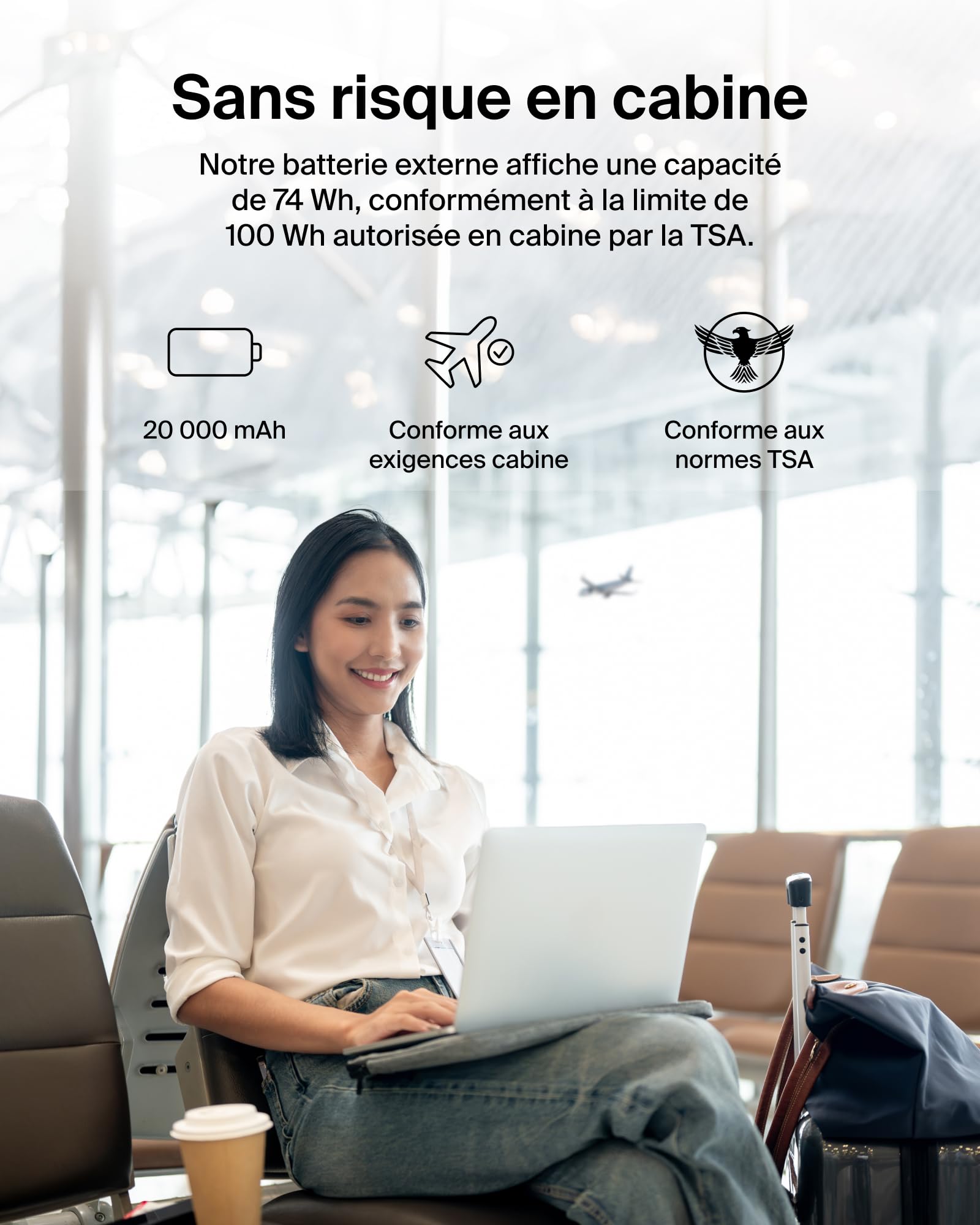 Belkin Batterie externe USB-C 20000mAh (power bank puissance de 20K, entrée et sortie USB-C, 2 ports USB-A, câble USB-C vers USB-A fourni, pour iPhone, Galaxy, Pixel, iPad, AirPods, etc.) - Noir