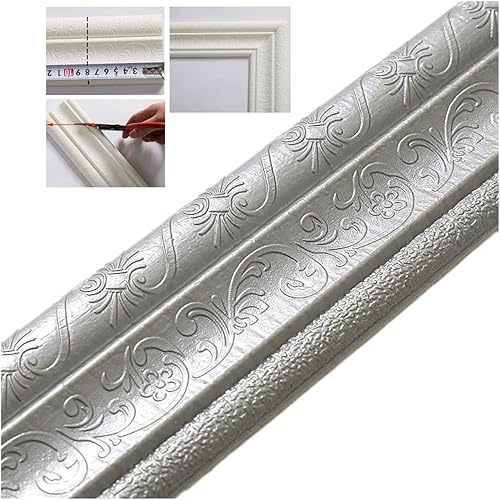 Miniatura 8 de Tira autoadhesiva para bordes de pared 3D, protección del medio ambiente, bordes flexibles de pared, molduras flexibles para despegar y pegar, tira
